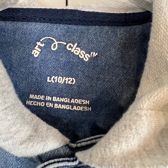 Art Class Boy's Knit Blue and Gray Knit Hoodie Jacket - Picture 5 of 6